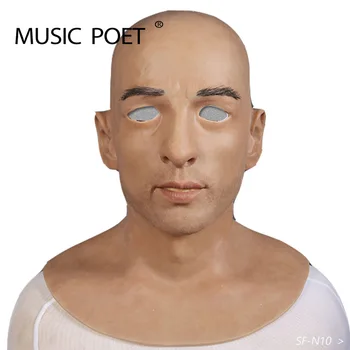 

MUSIC POET halloween artificial realistic silicone mask disguised male latex adult full face cosplay mask for party