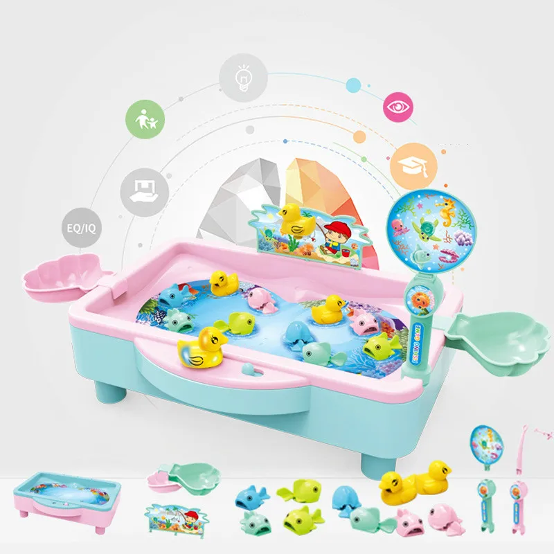 

Add Water Electric Rotating Magnetic Magnet Fish Kid Child Educational Toy Go Fishing Game Children Interactive Game