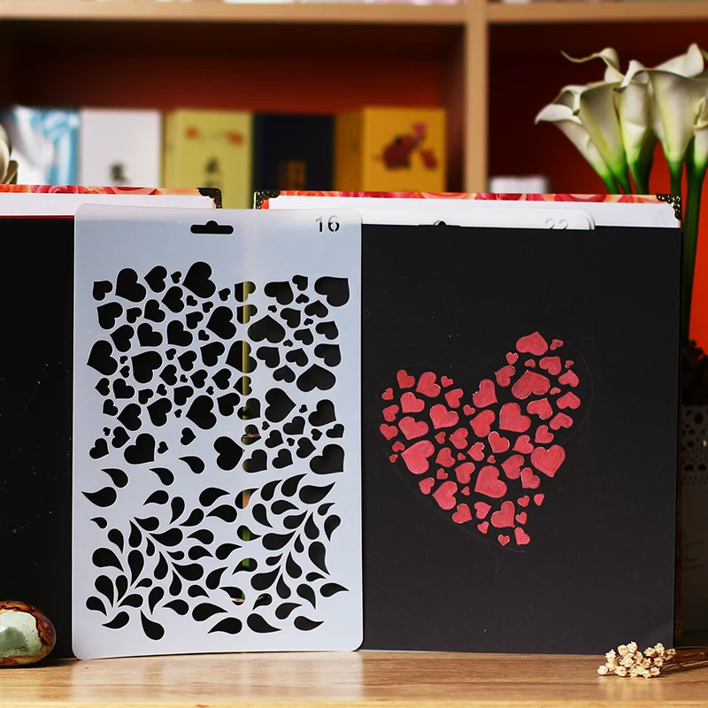 

Lace mould ruler, drawing template ruler, drawing hollow DIY album, manual photo album, making tool, material fittings