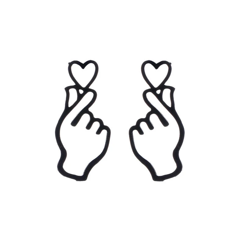 Корейские серьги руки женские ювелирные изделия серьги из нержавеющей стали показать вашу любовь сердце серьги-гвоздики для девочек Букле д 'ореиль 2 шт