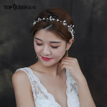TOPQUEEN HP43 Свадебные украшения для волос с жемчугом и стразами бисером свадебные аксессуары для волос для подружки невесты