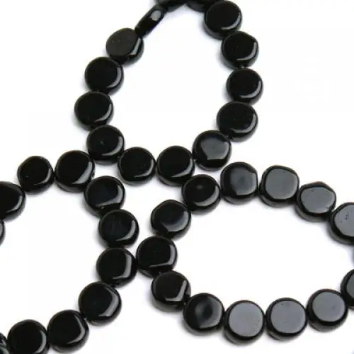 10mm Black Onyx Coin Loose Beads Strand 15\` Jewelry Craft Making for necklace bracelets Fashion Jewelry