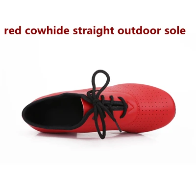 Women's Leather Latin Dance Shoes Ballroom Dancing Shoes Soft Sole Sailor Dance Shoes Adult Practice Dance Shoes Of Cloth - Цвет: red straight outdoor