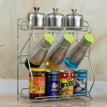 Нержавеющая сталь кухонный шкаф настенный пол 3 слоя столешница хранилище для кухонной утвари для сезонных приправ стеллаж для выставки товаров wx8151724