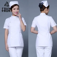 Модные женские туфли Лето Стенд воротник медицинские скраб набор стоматологические халаты больницы Красота салон униформа медсестры работы топы, штаны