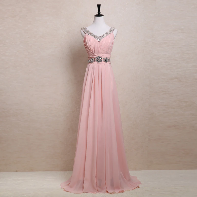 

Custom Made Real Photos Beaded Pink Red Royal Blue Chiffon Long Evening Dresses 2019 Red Formal Women Gowns Robe De Soiree party