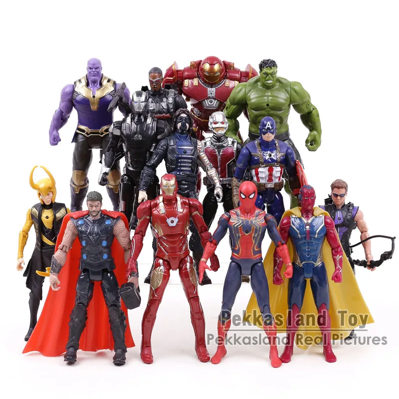 

Avengers Infinity War PVC Action Figures Toys Thanos Iron Man Captain America Thor Hulkbuster Spiderman Gifts for Boys 14pcs/set