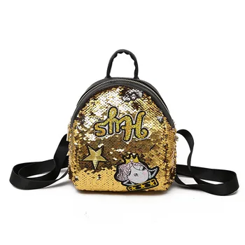 

2019 Bling Sequins Backpack Newest Cute PU Leather Mini Shoulder Bag Children Girls Travel Backpack Bag Mochila Feminina
