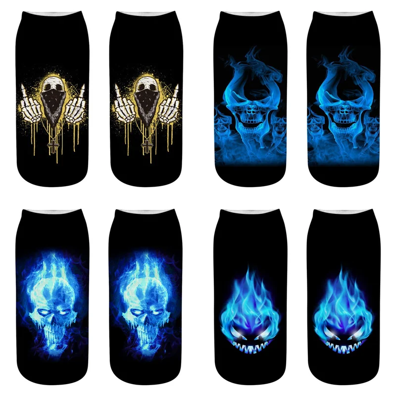 Dreamlikelin 3D печатных носки Скелет пиратский Призрак Череп забавные женские носки Для мужчин эластичные носки