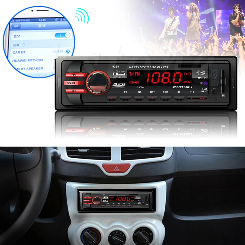 DC 12V автомобильный USB, SD 1 DIN Bluetooth аудио приемник в-dash FM Aux MP3 стерео радио G6KC