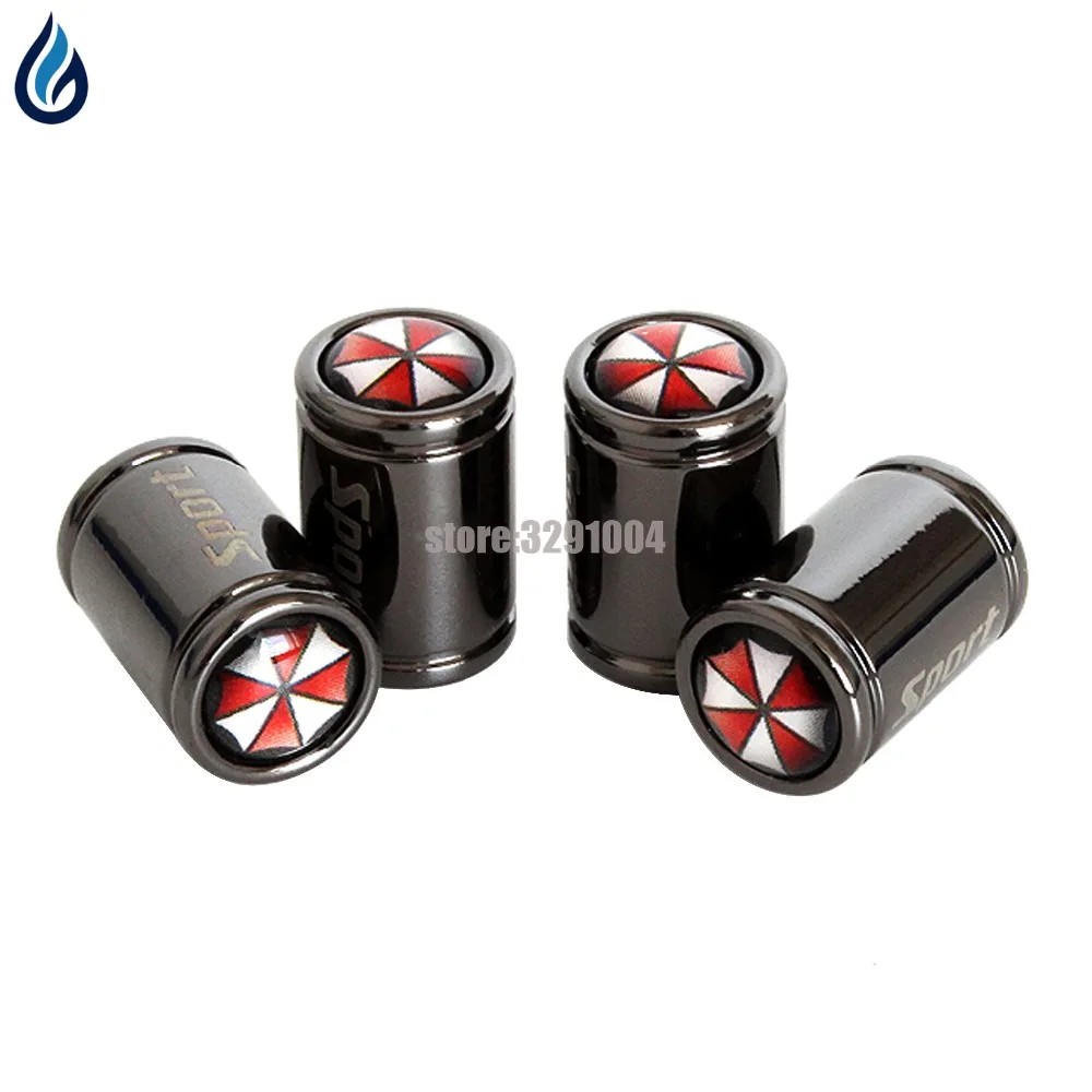Resident Evil Umbrella Logo Car Wheel Tire Valve Stems Caps Dust Cover For Audi BMW Vw Toyota Mercedes Benz Citroen Poscher Jeep