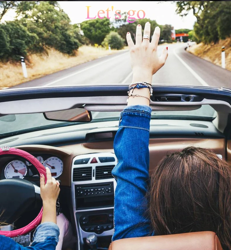 Protetora para Volante de Carro em Couro Cobertura para Volante de Carro em Couro Artificial da Moda Diamante para Mulheres Capa Preto Rosa Acessórios 2020 7 couro artificial, da moda, preto, rosa, diamante,