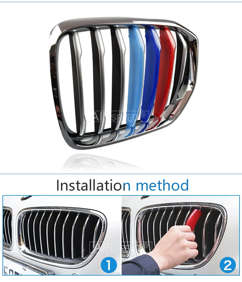 Airspeed 3D M Styling for BMW X5 G05 Accessories 2019 ABS Car Front Grille Cover Trim Grill Motorsport Strip Decoration Stickers (8)