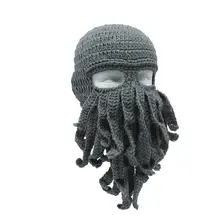 Новинка, ручная работа, смешное щупальце, осьминог, шапка, вязаная крючком, Ктулху, борода, шапочка, мужская, женская, вязаная, штормовка, шапка, подарок на Хэллоуин, животное