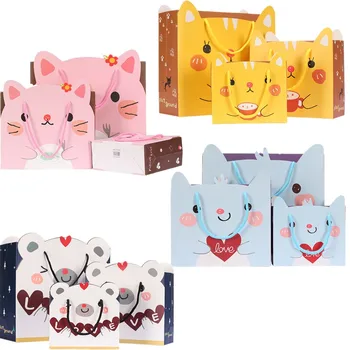 

Christmas Present Box For Clothes Books Packaging Paper Box Bags Rabbit Shape Kraft Paper Gift Bag for wedding party decoration