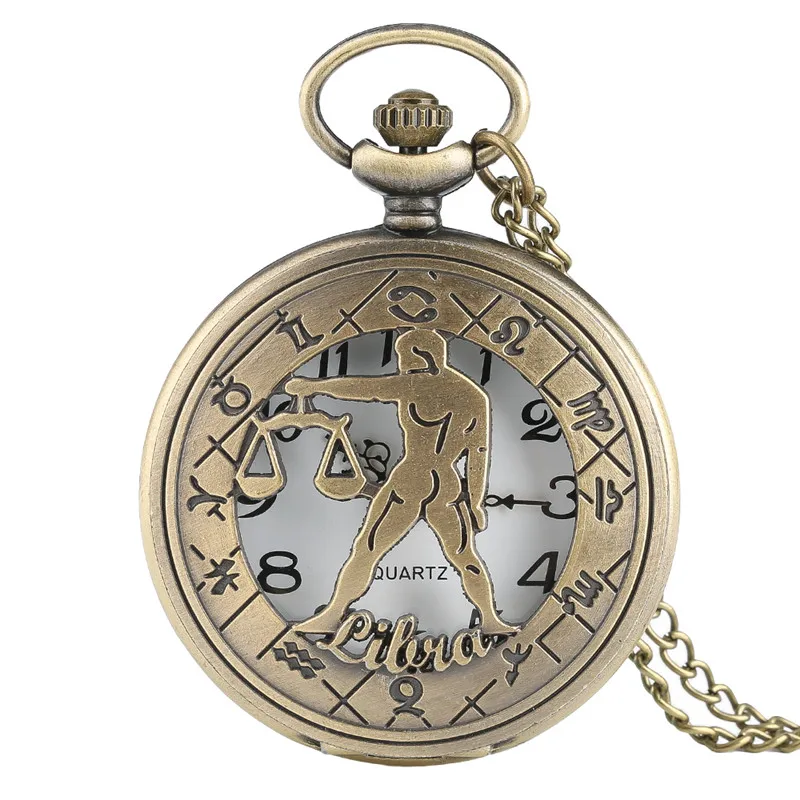 Часы кварцевые карманные в стиле ретро с подвесками зодиака|pocket watch|quartz pocket watchpocket