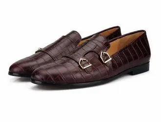 Cool Tiro/Полированная кожа дважды Monk Loafers Мужские Мокасины Тапочки под смокинг Свадебные модельные туфли Туфли без каблуков повседневная обувь чёрный; коричневый