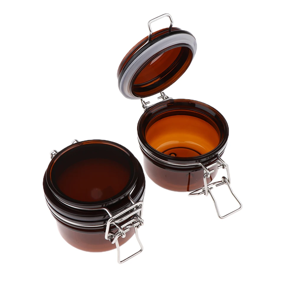 2pcs Facial Mask Container Empty Jar Pot Amber Cosmetic Makeup Face Cream Container Refillable Cosmetic Bottles with Lids