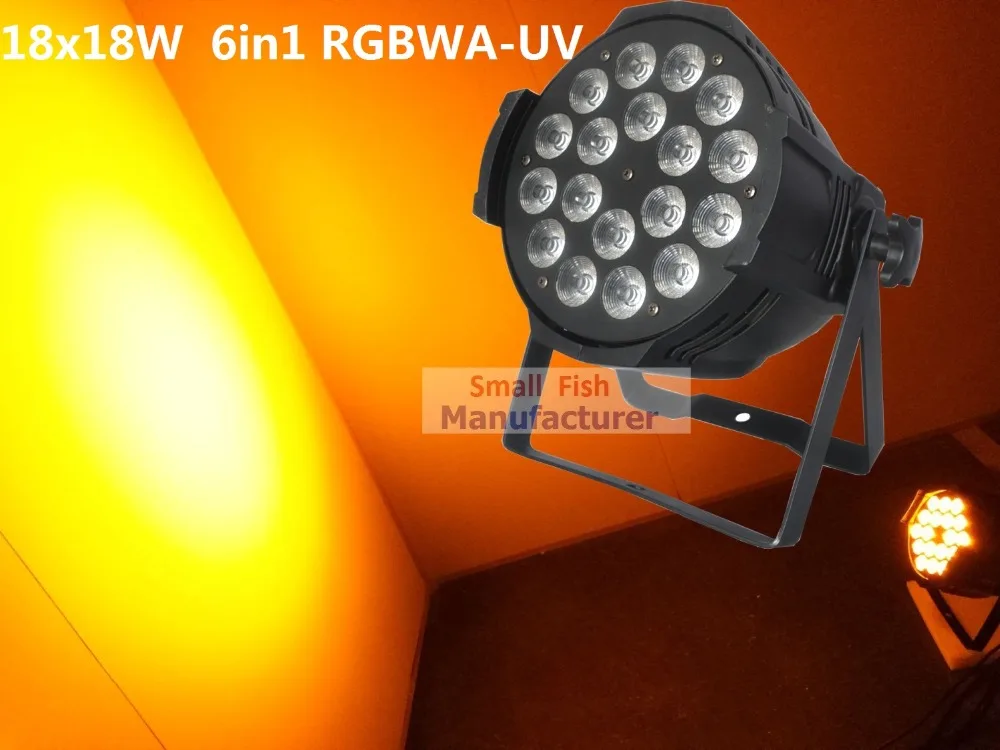 Диско-лампа Par Can DMX 18x18 Вт светодиодная лампа RGBWA-UV шесть цветов для вечерние