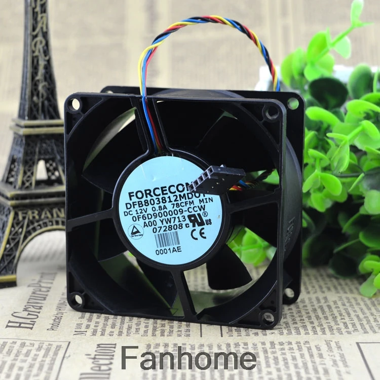 Для оригинального Foxconn FORCECON 8038 DFB803812MDOT 12V 0.8A pwm охлаждающий вентилятор | Компьютеры