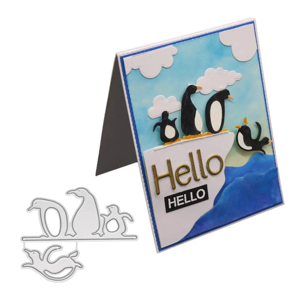 

Penguin Metal Cutting Dies For Scrapbooking Craft Embossing Greeting Card Accessories Template