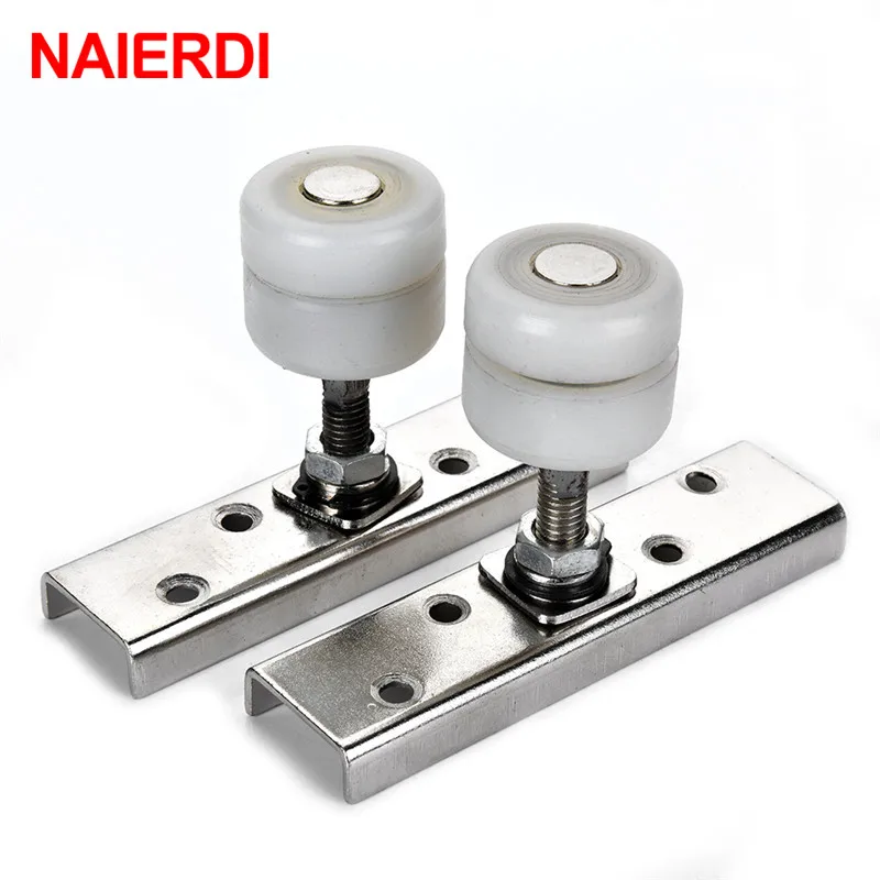 Us 13 39 40 Off Naierdi Universal Wheel Folding Sliding Door Sliding Door Roller Set Wardrobe Wood Door Hanging Wheels Bear 100kg 150kg In Door