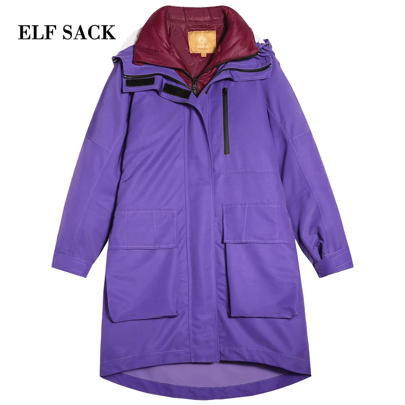 ELF SACK Fashion New Oversized Down Jacket Woman Full Casual White Duck Down Coats Women Solid For Female Winter Wearing Jackets ELF SACK Fashion New Oversized Down Jacket Woman Full Casual White Duck Down Coats Women Solid For Female Winter Wearing Jackets