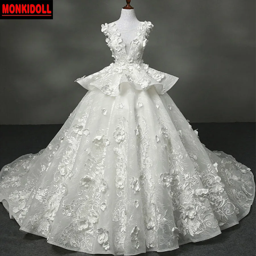 peplum ball gown