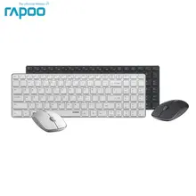 Original Rapoo 9300P Ultra Thin Metal Optical Wireless Keyboard and Mouse Combos for PC Laptop Gaming Home Keyboard Mouse