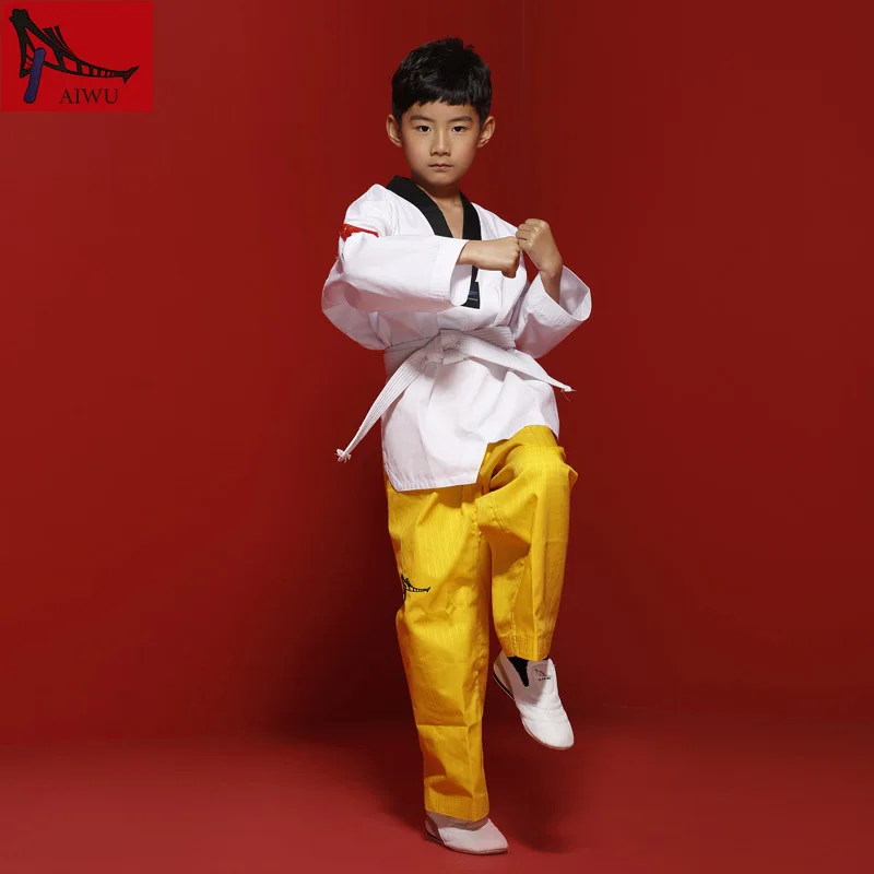 Горячая Распродажа WTF Tae Kwon Do Dobok одежда для детей униформа тхэквондо размер цвет: