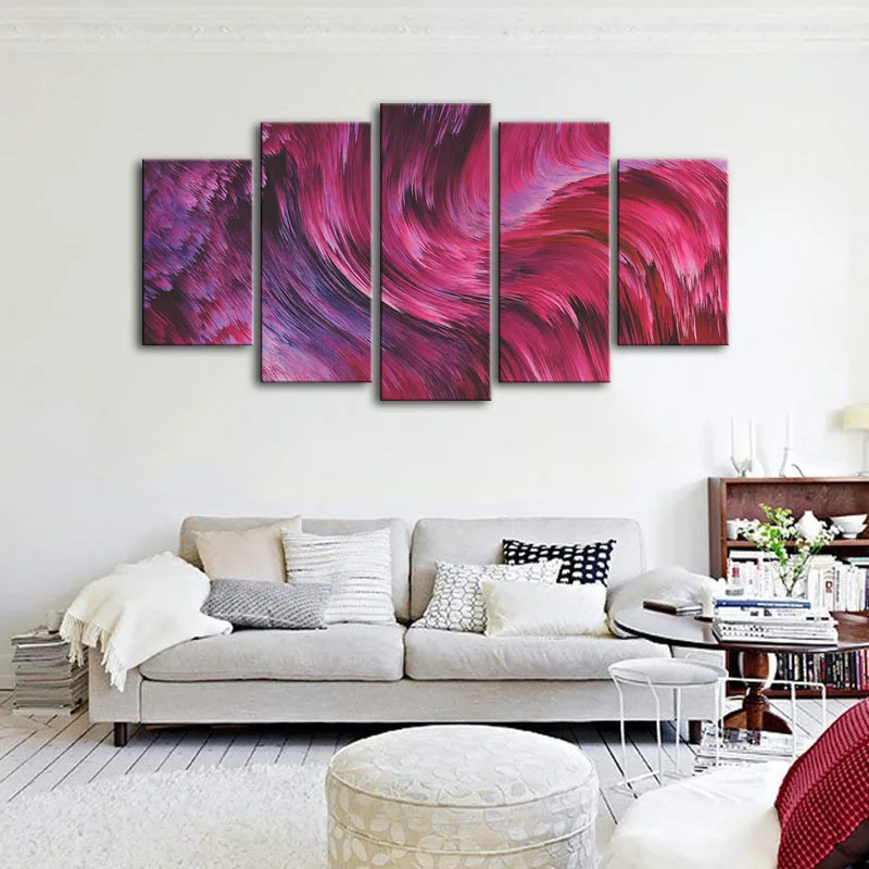 Холст стены Книги по искусству модульная Pictures Home Decor 5 панелей Волны Абстрактный