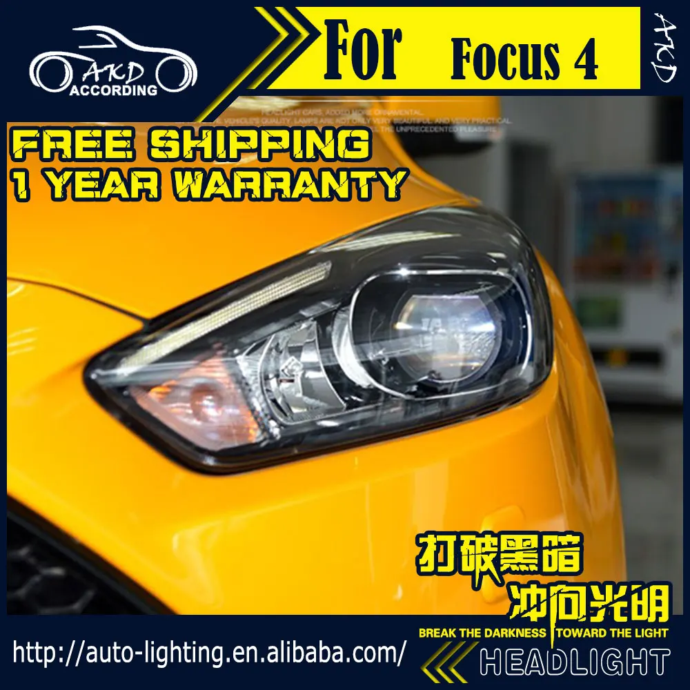 АКД стайлинга автомобилей фар сборки для Ford Focus 4 2016 ST дизайн светодиодный DRL H7 D2H HID
