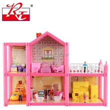 Большой размер DIY кукольный домик собрать вилла пластиковые Miniatura Кукольный дом мебель 3D миниатюрный кукольный домик Игрушки для девочек