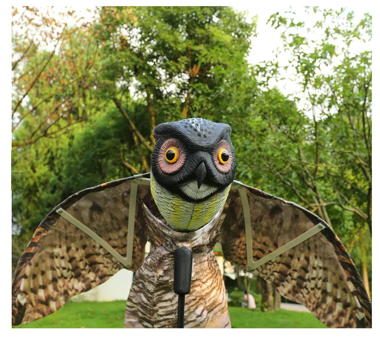 

PDDHKK Outdoor Hunting Fake Owl Decoys Realistic Hawk Good Tackle Crow Bird Scarer Scarecrow car garden docoration