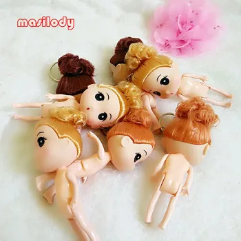 

100pcs/Lot Mixed Colors 12CM Naked Doll Keychain DIY Dolls Key Chain Nude Naked Doll Keychain Princess Wedding DIY Keyring