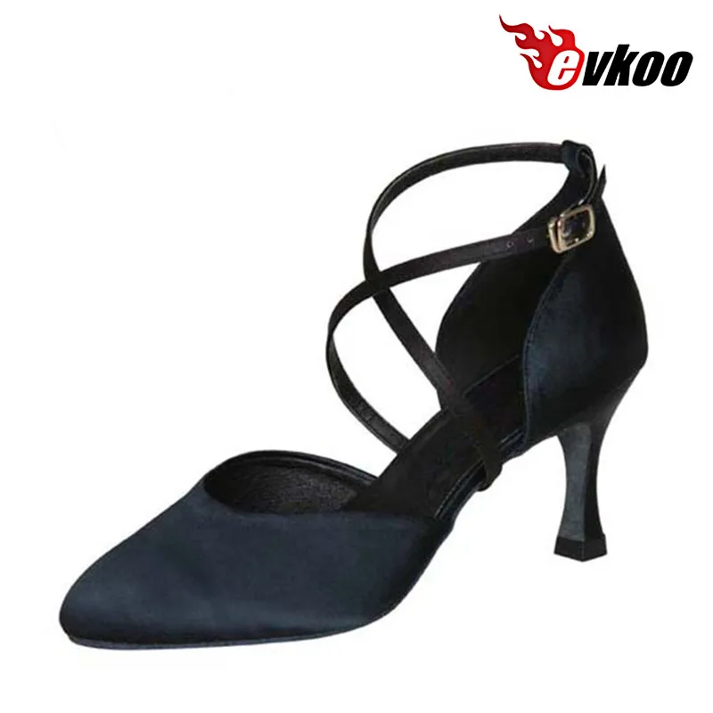 Evkoodance/Брендовая женская обувь для современных танцев; высота каблука 7 см; бальные туфли из сатина; четыре цвета; удобные Evkoo-032