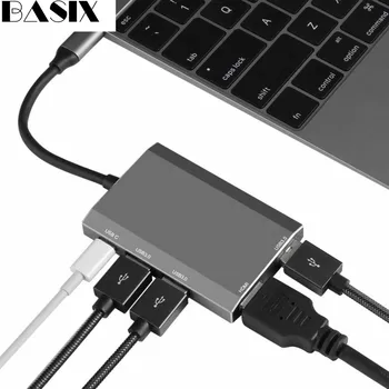 

Basix Usb Type C Hub Usb C To HDMI 4K/USB3.0 PD Adapter USB-C Converter for MacBook, Huawei MateBook Type C usb 3.0 Hub
