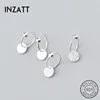 INZATT Real S925 Sterling Silver Minimalist Round Bead Classic Hoop Earrings For Fashion Women Party Fine Jewelry Accessories ► Photo 1/6