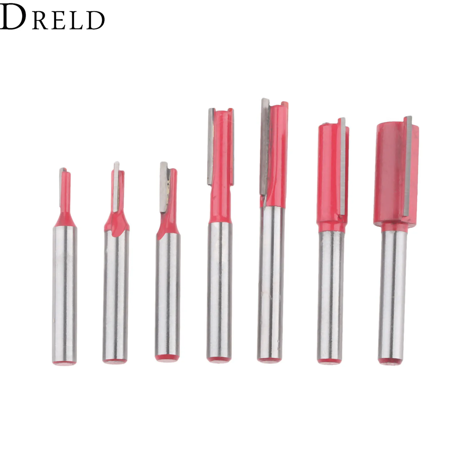 

DRELD 1pc Woodworking Tools 1/4 Inch Shank Double Flute Blade Straight Router Bit Carving Woodworking Trimming Milling Cutter