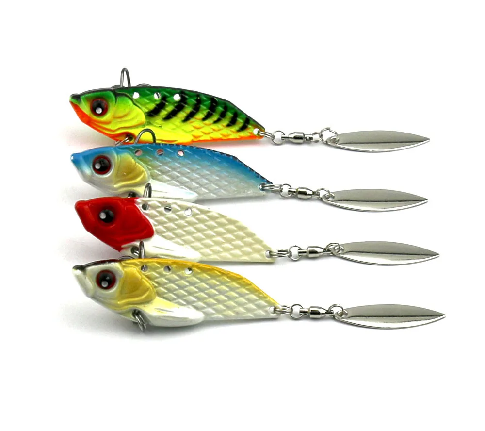 

4 pcs 6cm-20g VIB fishing lures Artificial Spinnerbait Vibration Fishing bait Metal hard Lures Sequin Wobbler lure (VIB021)