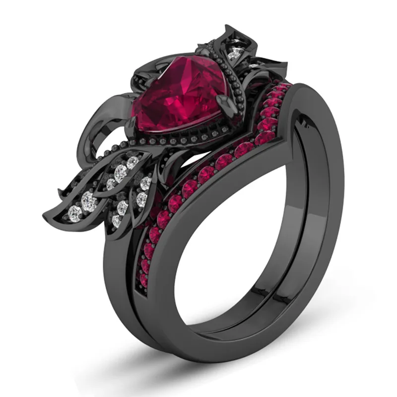 Mossovy Black Swan Zircon Wedding Rings for Women Cubic Zirconia Engagement Ring Fashion Jewelry Bague Femme Anillos Mujer