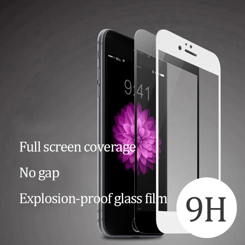 9H полное покрытие закаленное стекло для iPhone X 6 6S 8 7 Plus Полный экран протектор Защитная пленка для iPhone XS Max XR 6 7 8 стекло