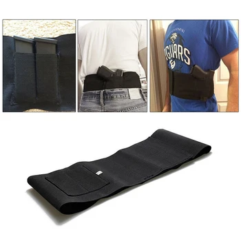 

TACTICAL ADJUSTABLE BELLY BAND WAIST PISTOL GUN HOLSTER & 2 MAG POUCHES