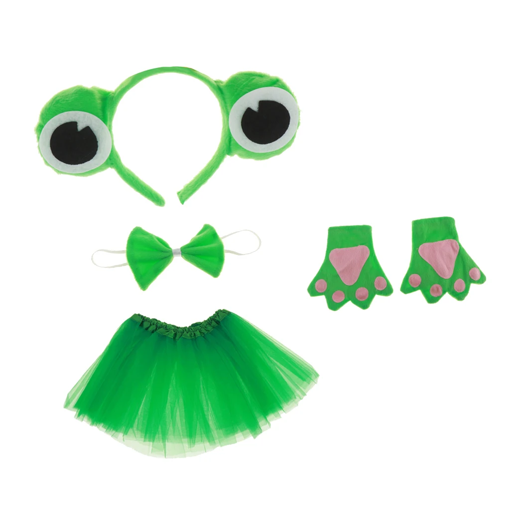 Kids Frog Prince Costume Set - Alice Band, Bow Tie, Mittens, Tutu, Birthday Gift Or Christmas Cosplay Party Costume