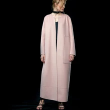 2016 Autumn Winter New Fashion Women Maxi Long Cashmere Wool Coat Casaco Feminino Kaban Palto Mantel Damen Cappoto Donna Abrigos