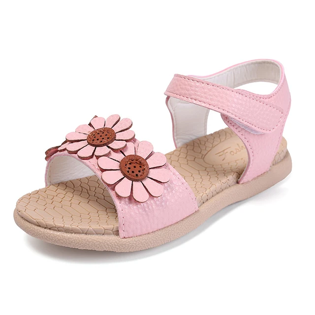 COZULMA Kids Flower Ankle Strap Peep Toe Sandals For Girls Summer