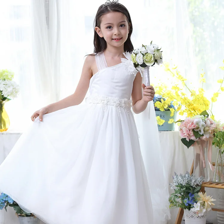 one shoulder flower girl dress