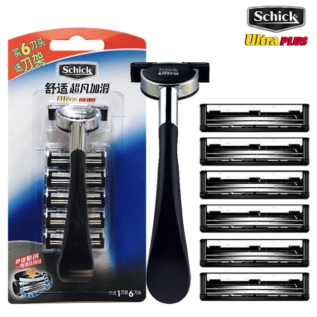 1 razor + 6 blade Set Original Schick Ultra PLUS razor blades setin