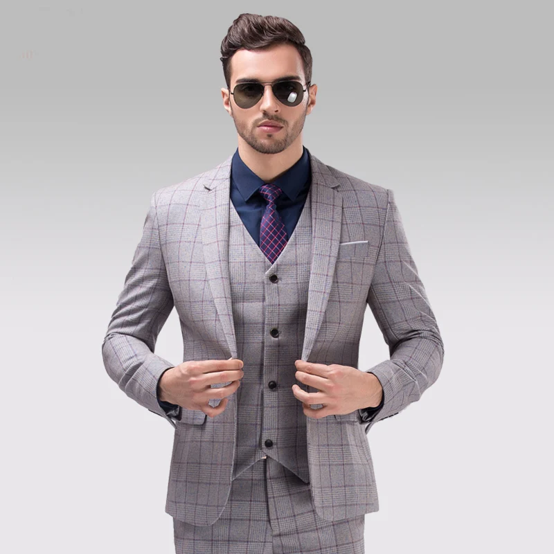3 Piece Suits For Men Go New 2017 Luxury Mens Wedding Suits Blazer Pants Vests 3 Piece