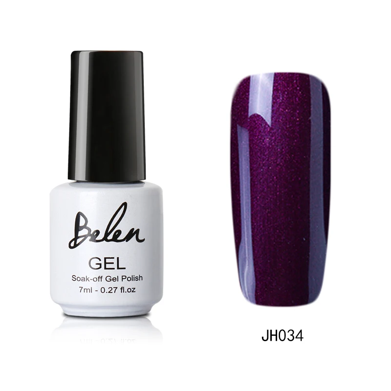 Belen, 7 мл, винно-красная серия, 36 цветов, Гель-лак для ногтей, замачиваемый, долговечный, профессиональный, УФ, светодиодный лак для ногтей, Гель-лак, базовый топ - Цвет: JH034